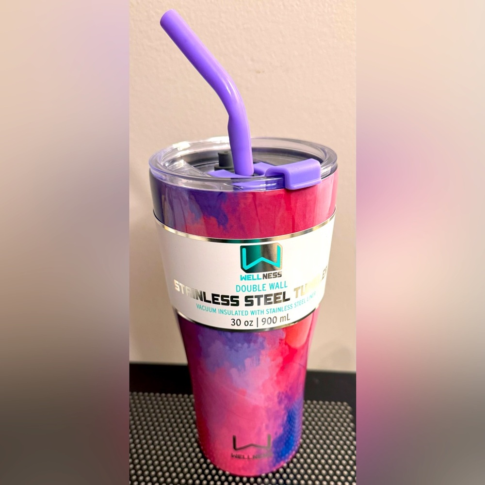 Wellness Double Wall Stainless Steel 30oz Tumbler - Pink Purple